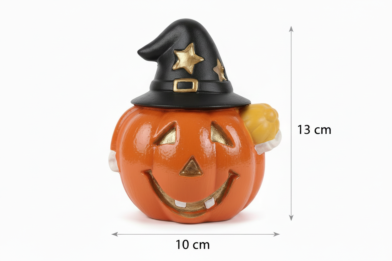 Ręcznie Robiona Dynia Halloween z Czarnym Kapeluszem | Zestaw 4 szt – MOSVAM