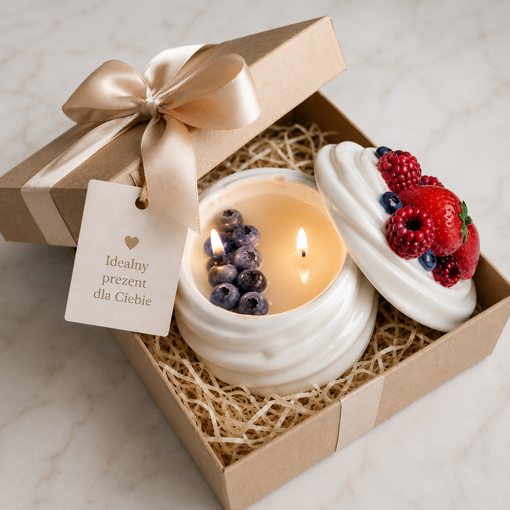 Soy Candle Forest Fruits in Gypsum Holder – Handmade