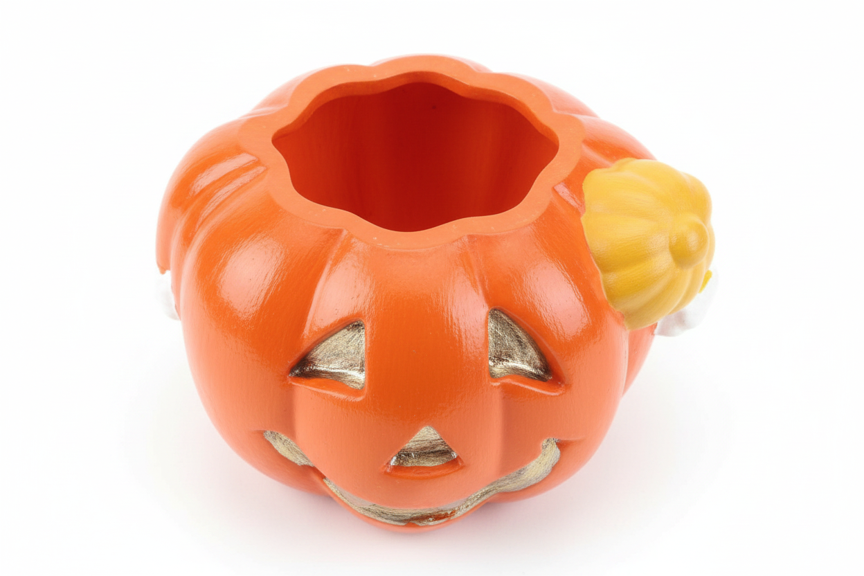 Gipsowy Jack-o-Lantern Świecznik z Kapeluszem | Zestaw 4 szt | Handmade – MOSVAM