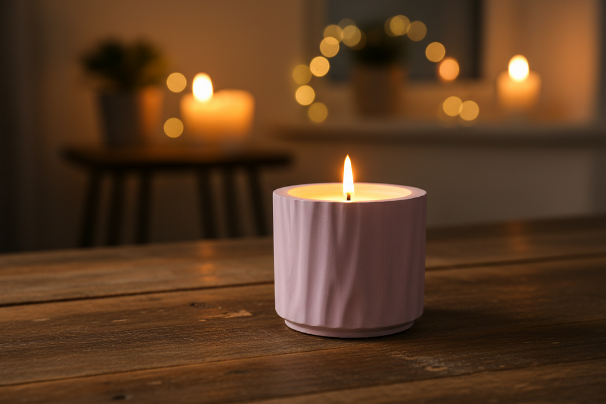 Ręcznie Robiony Świecznik Gipsowy Cylinder | 6 Kolorów Pastelowych – MOSVAM