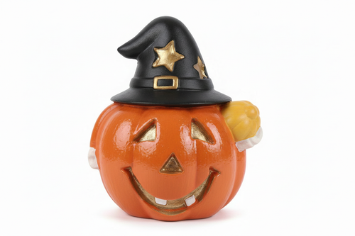 Zestaw 4 Gipsowych Dyni Halloween Jack-o-Lantern | Czarownica | Handmade – MOSVAM