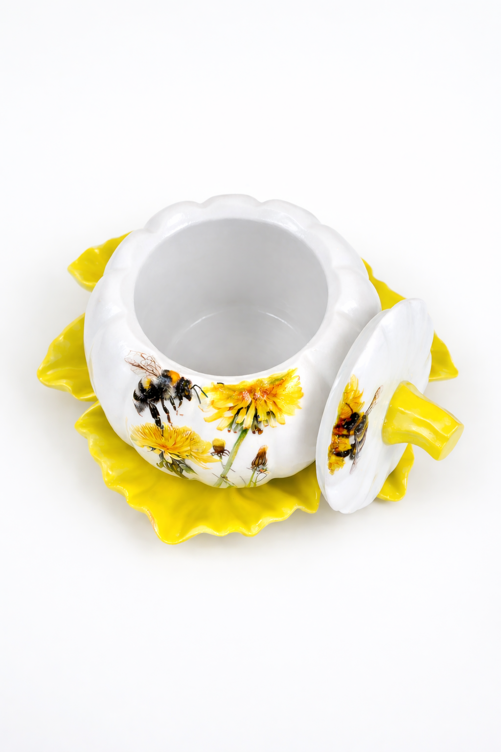 Bees & Flowers Pumpkin Gypsum Candle Holder Set of 4 on Stand – Handmade | 100ml