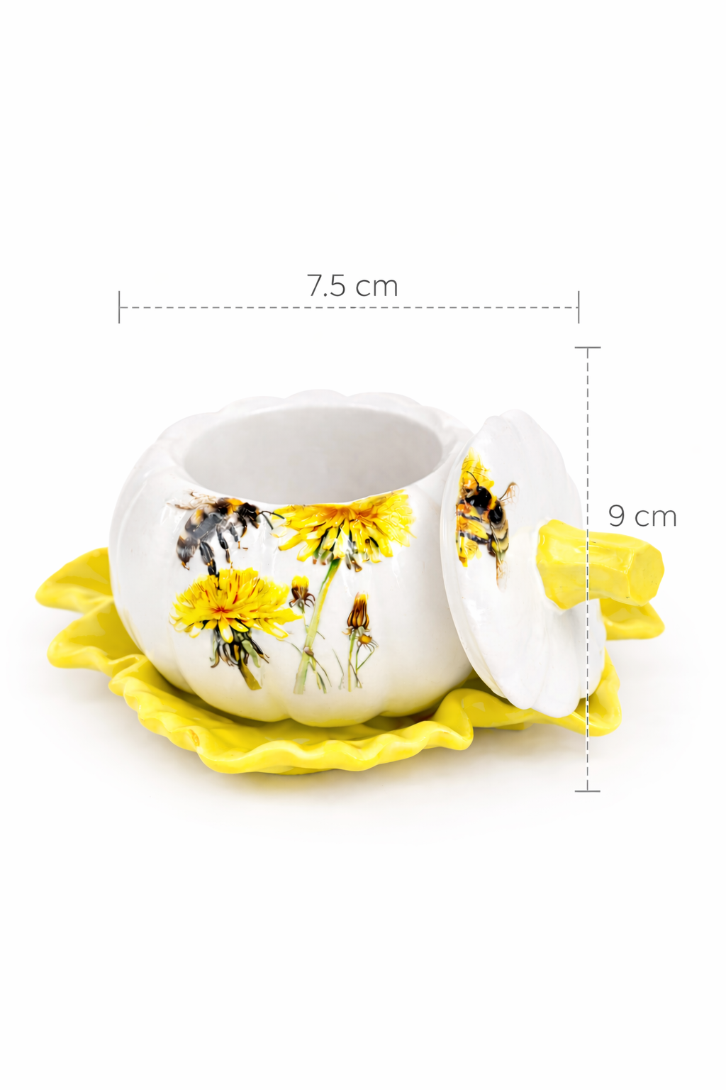 Bees & Flowers Pumpkin Gypsum Candle Holder Set of 4 on Stand – Handmade | 100ml