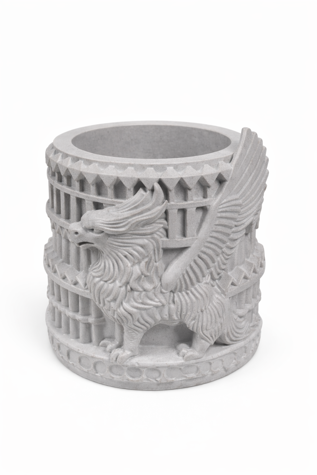 Handcrafted Plaster Griffin Candle Vessel | Classical Style