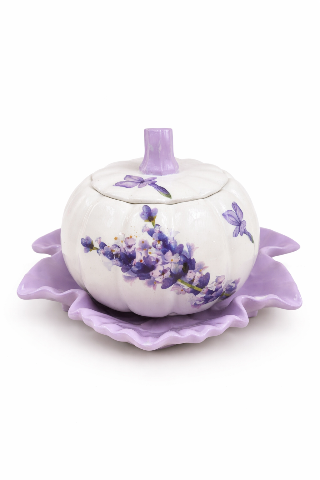 Provence Pumpkin Gypsum Candle Holder Set of 4 on Stand – Handmade | 100ml