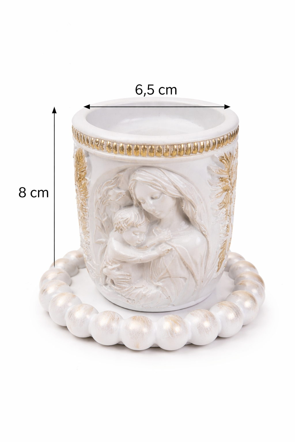 Cottagecore Gypsum Candle Holder with Gold Coating
