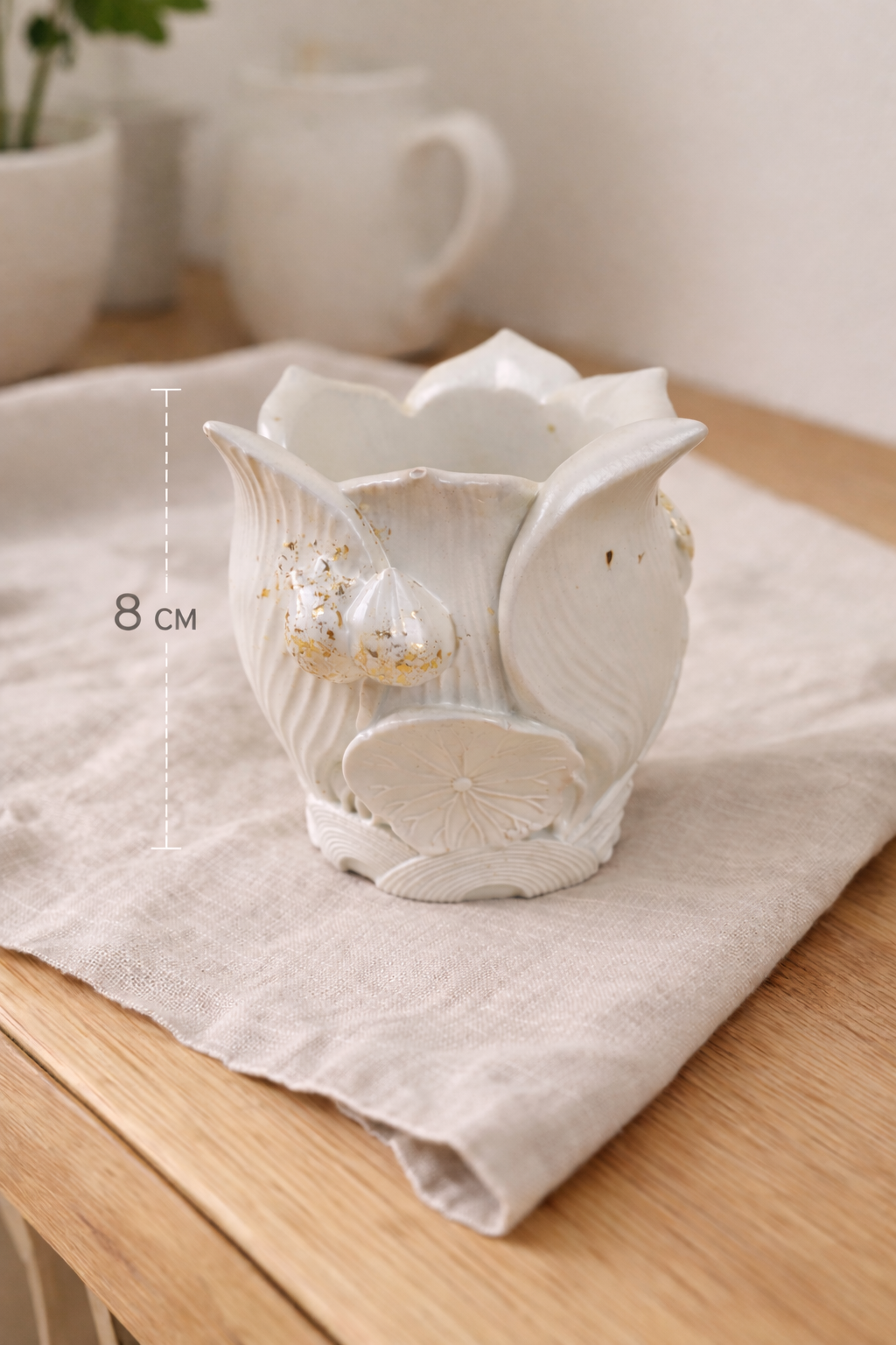 Set of 4 Handmade Gypsum Candle Holders on Stands | DIY Container Candles | 120-150ml | 9cm | Heat-Resistant Lacquer