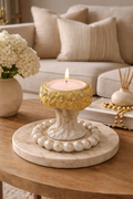 Set of 4 Handmade Gypsum Candle Holders with Stands | DIY Container & Bulk Candles | 100ml | Heat-Resistant