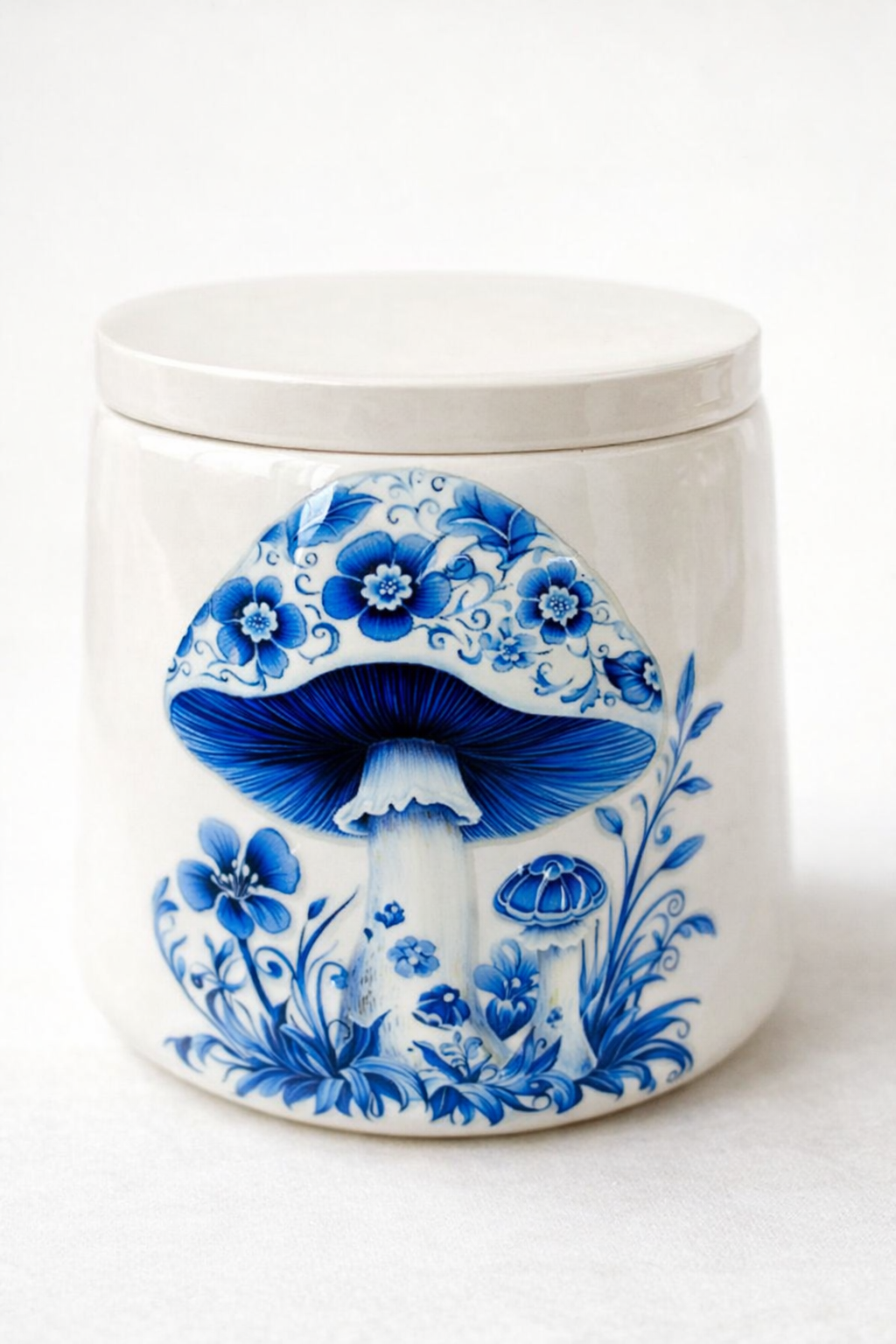 MOSVAM DIY Pour-In Candle Kit – Blue Mushroom Ceramic Holder, Wax & Wicks