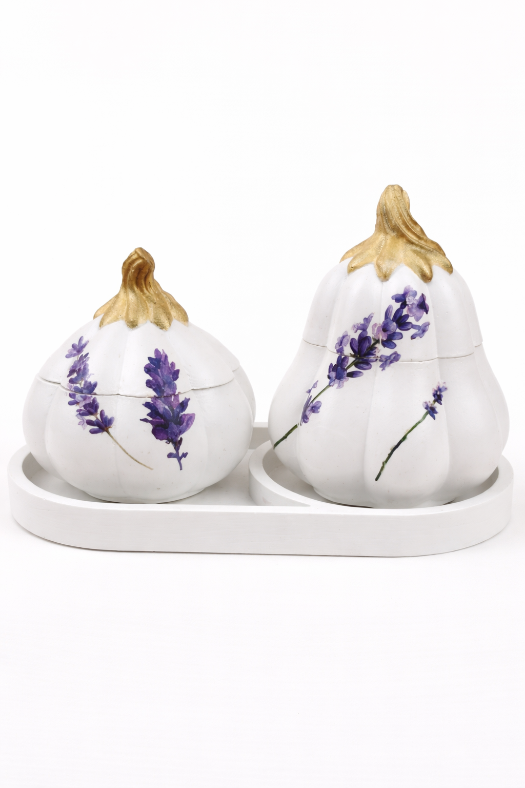 Pumpkin Gypsum Candle Holder Set on Stand – Halloween & Autumn Decor | 50–80ml