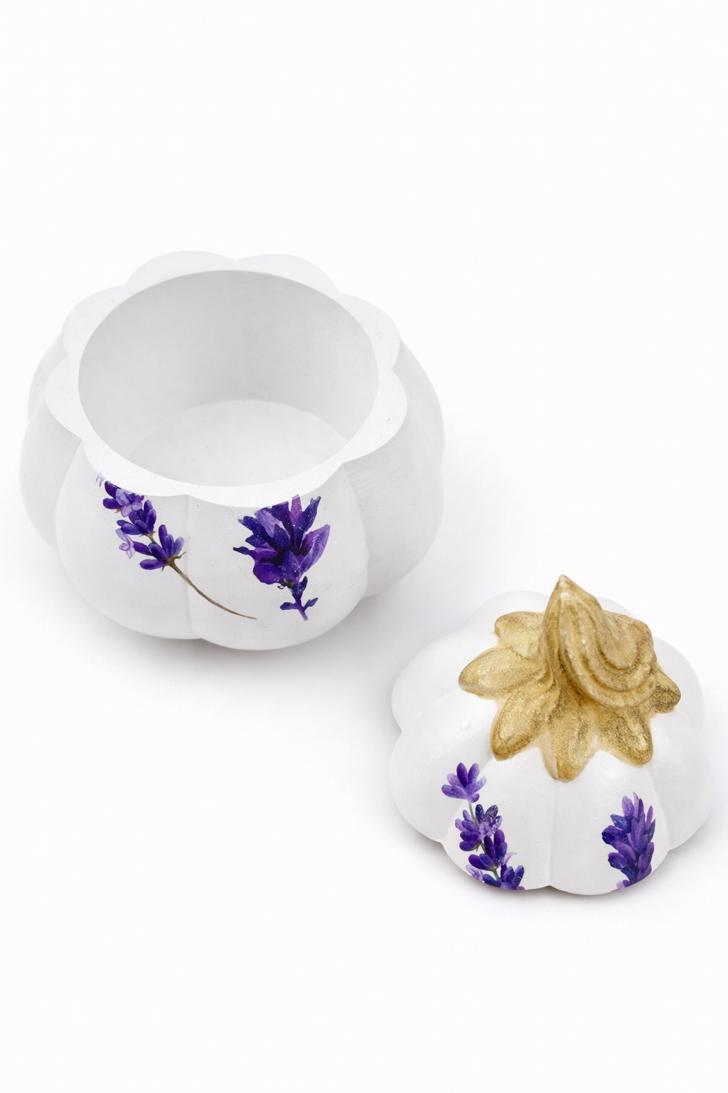 Pumpkin Gypsum Candle Holder Set on Stand – Halloween & Autumn Decor | 50–80ml
