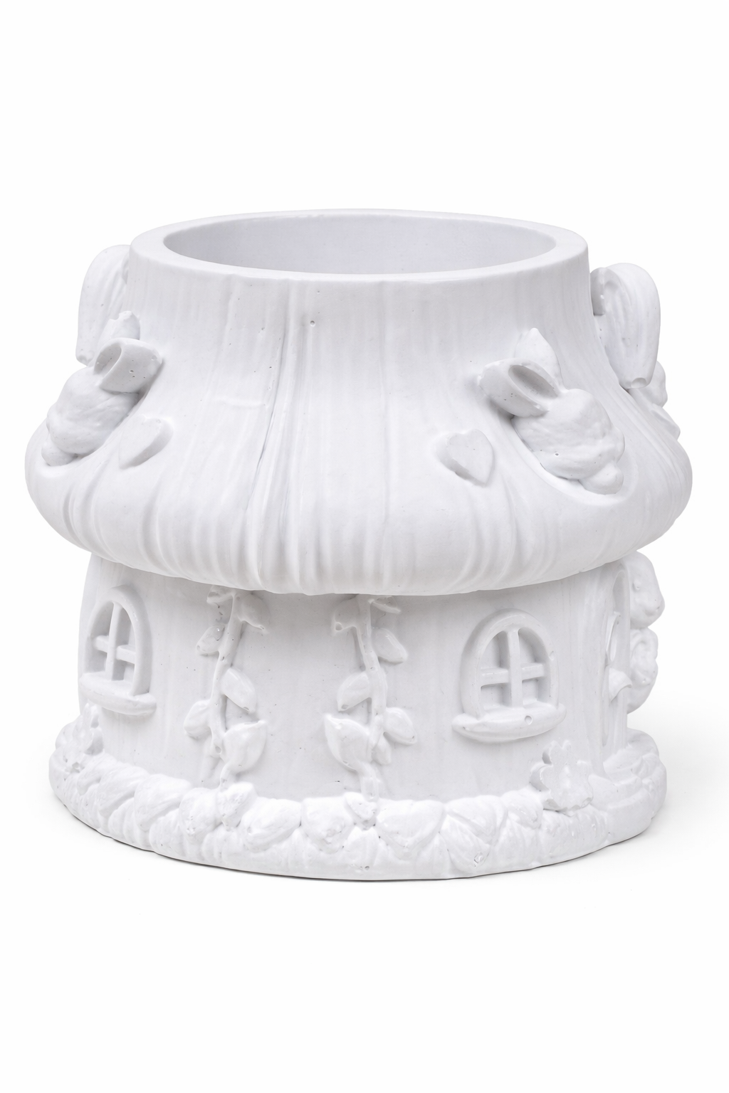 Gypsum mushroom house candle holder top view – DIY soy wax – MOSVAM
