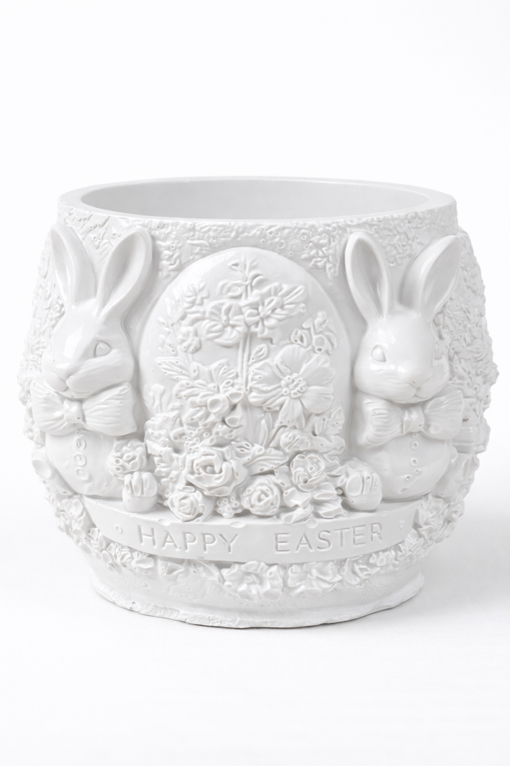 Gypsum Happy Easter bowl candle holder 8x7 cm – 120 ml wax – MOSVAM
