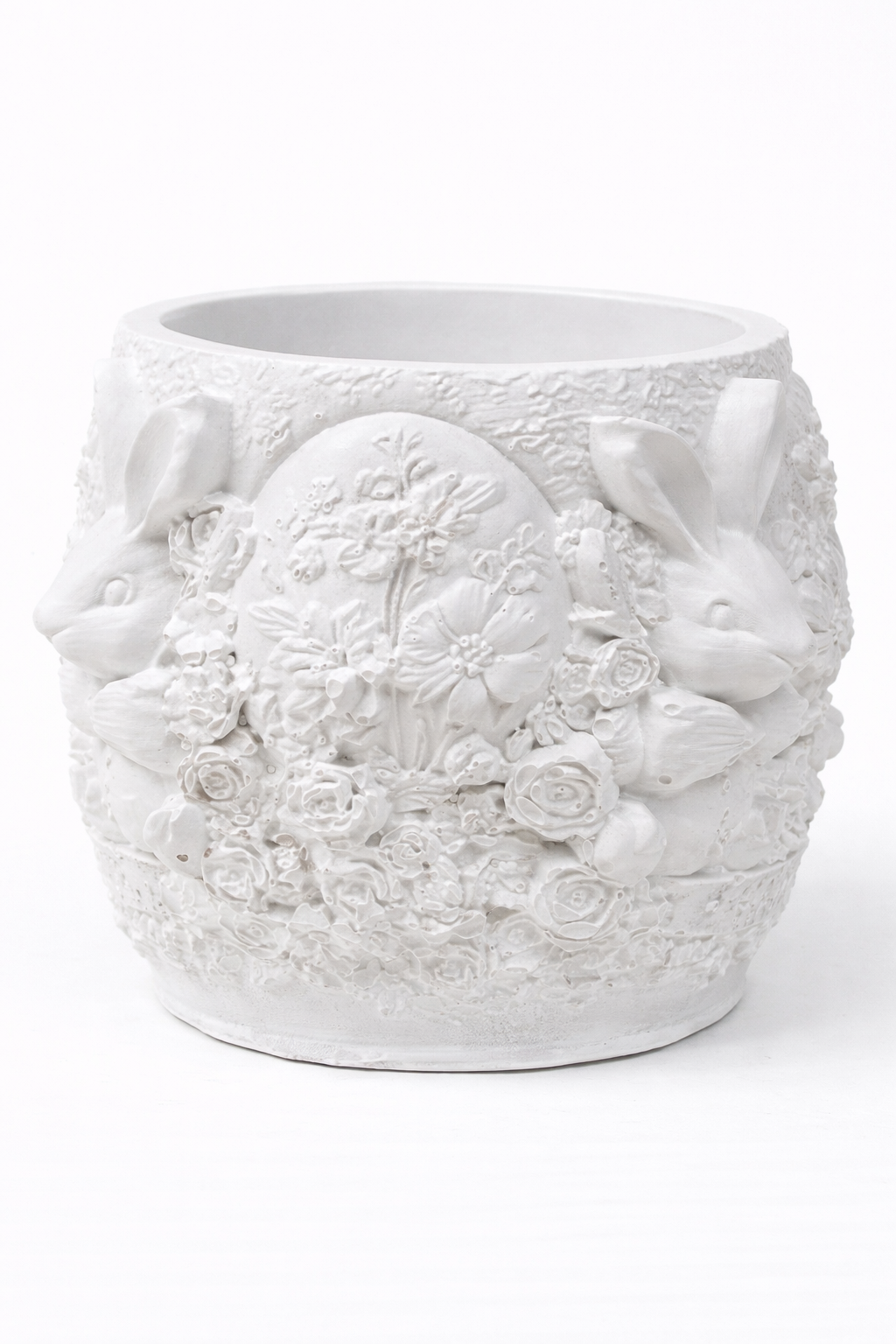 Gypsum Easter candle holder set bunny bowl gift packaging white – handmade – MOSVAM
