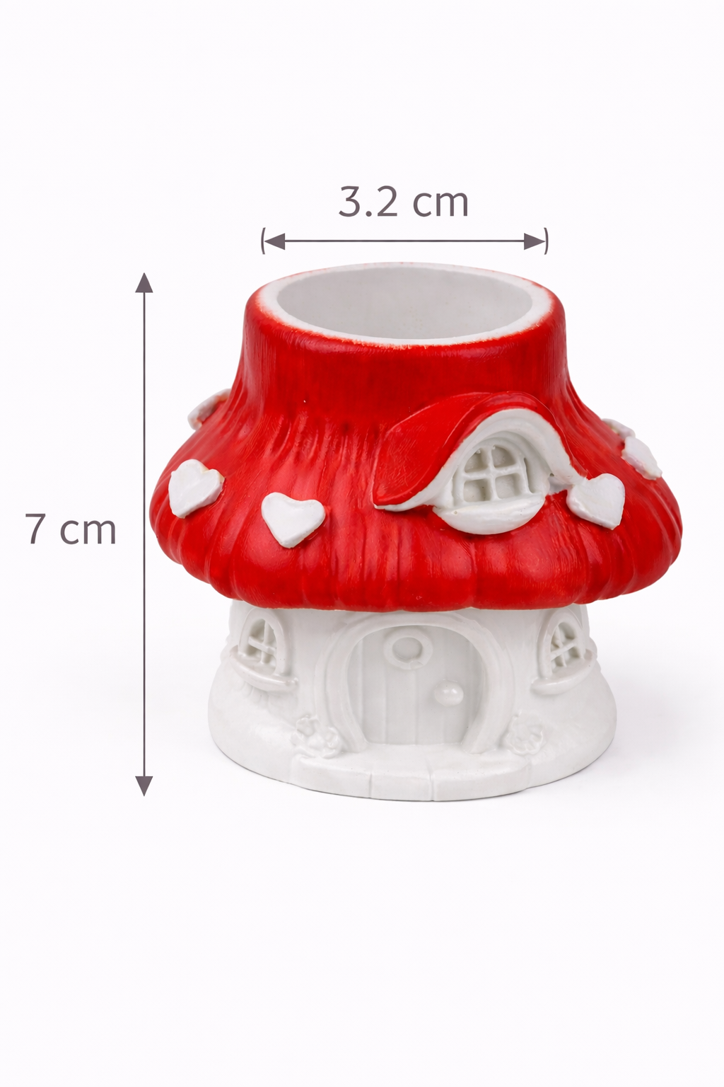 Mushroom House Gypsum Taper Candle Holder Set of 4 – Handmade | 7cm