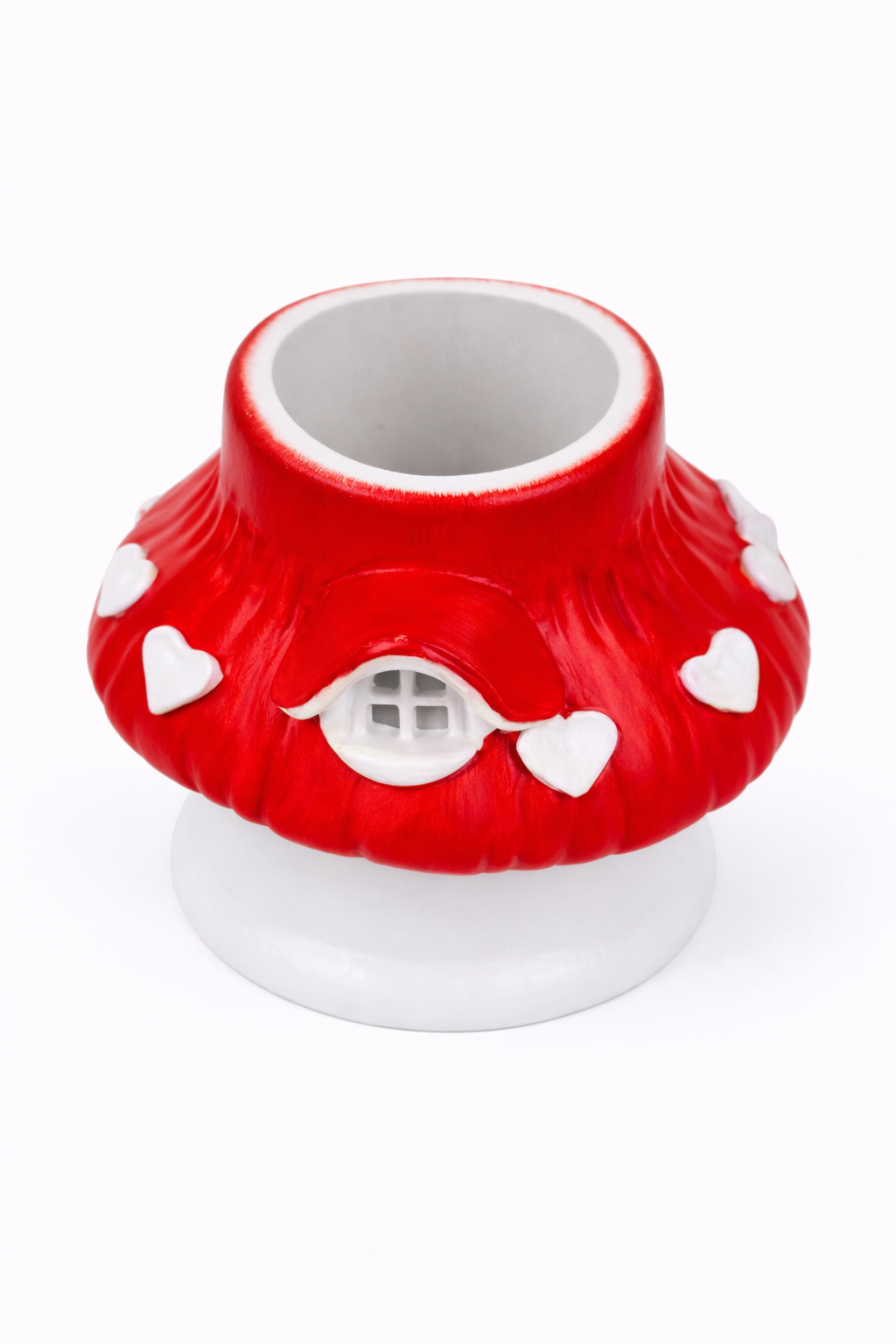 Mushroom House Gypsum Taper Candle Holder Set of 4 – Handmade | 7cm