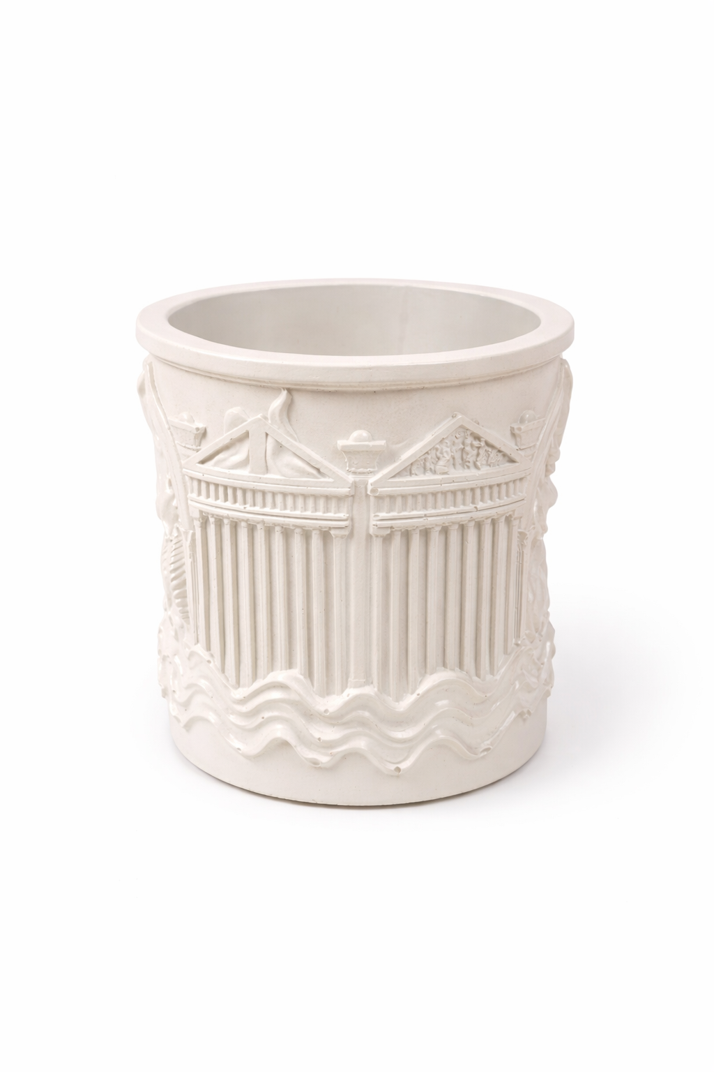 Mermaid gypsum candle holder antique style top view – DIY soy wax – MOSVAM
