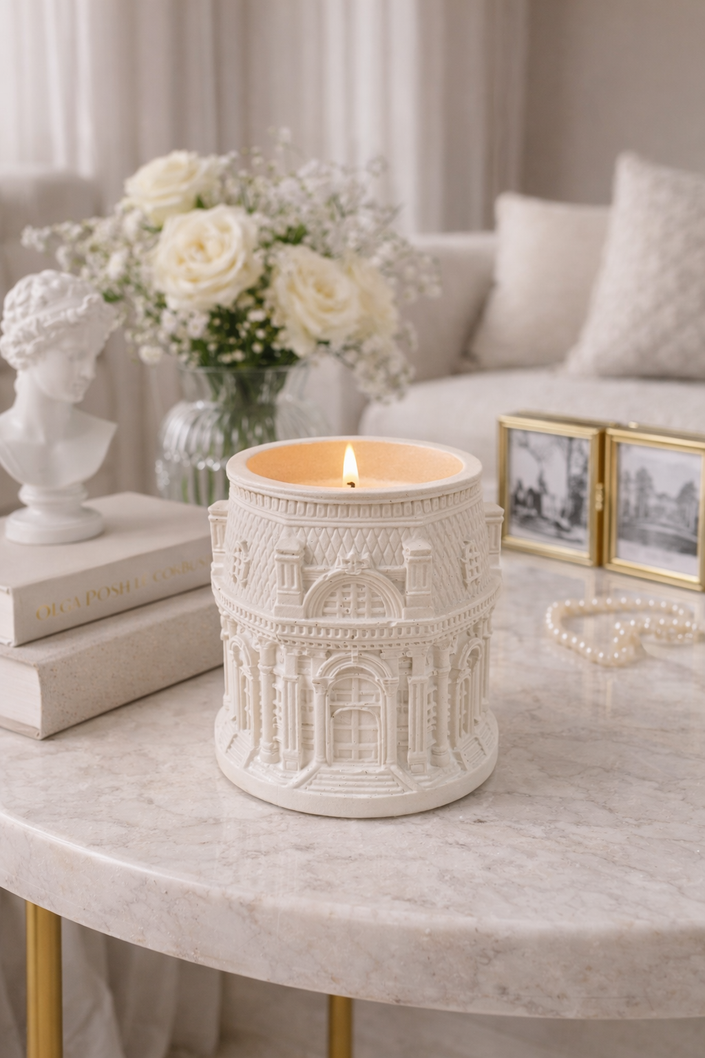 Handmade Gypsum Candle Holder Set of 4 | MOSVAM