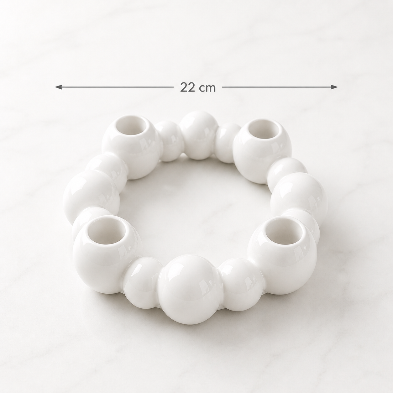 Gypsum ribbed round tray 27 cm with centre ring white handmade – MOSVAM
