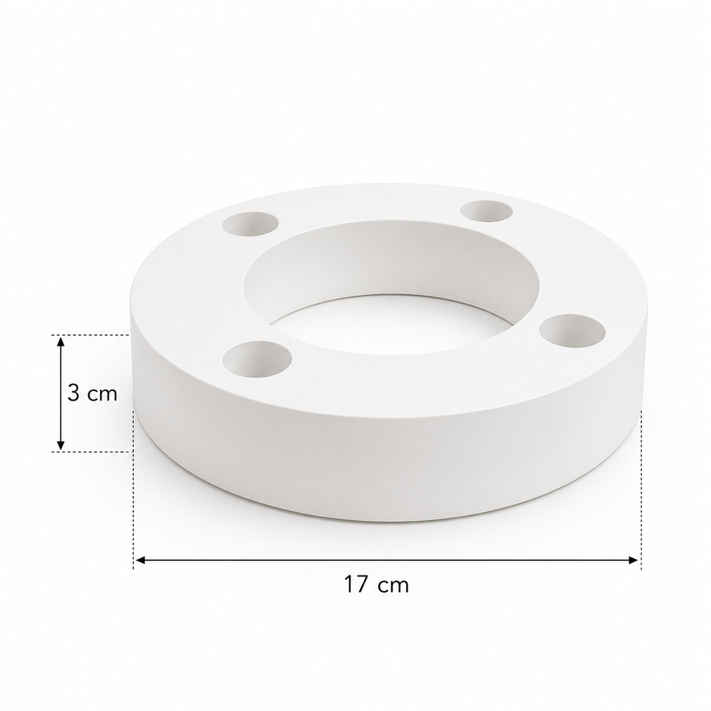 Gypsum ring candle holder 4 taper candles side view – handmade – MOSVAM
