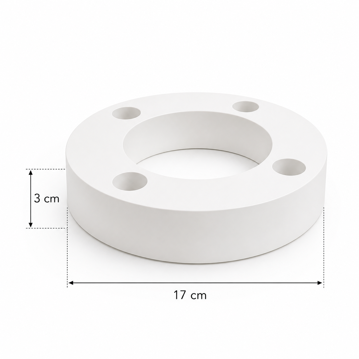 Gypsum ring candle holder 4 taper candles side view – handmade – MOSVAM
