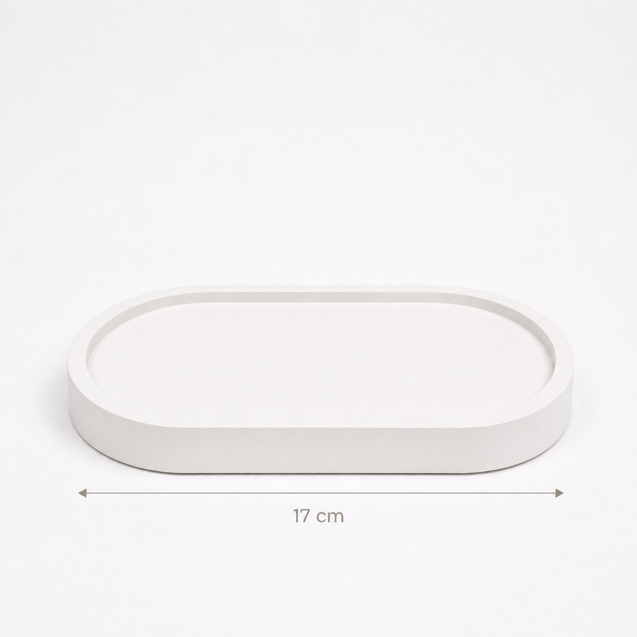 Gypsum oval tray 17 cm white handmade – candle holder set – MOSVAM
