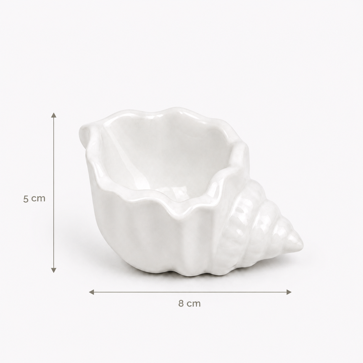 Gypsum candle holder set unicorn shell tray white side view – MOSVAM
