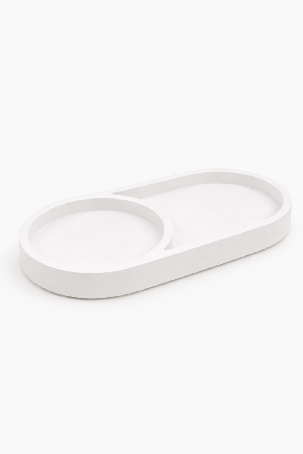 Gypsum oval candle tray with round inset lifestyle home styling white – MOSVAM
