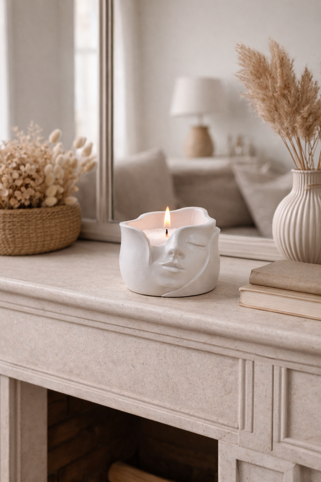 Set of 4 Handmade Gypsum Candle Holders for Container Candles | 80ml | 7×9cm | DIY Soy Wax | Heat-Resistant Lacquer