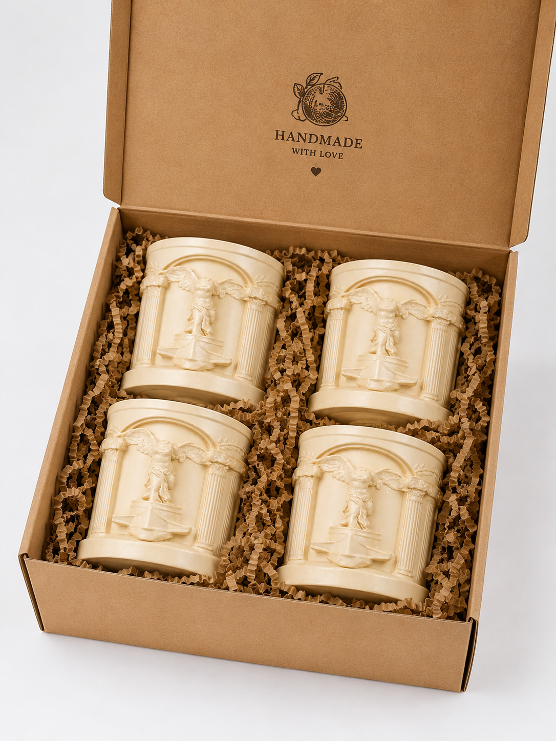 Gypsum Candle Holders for Container Candles – Set of 4