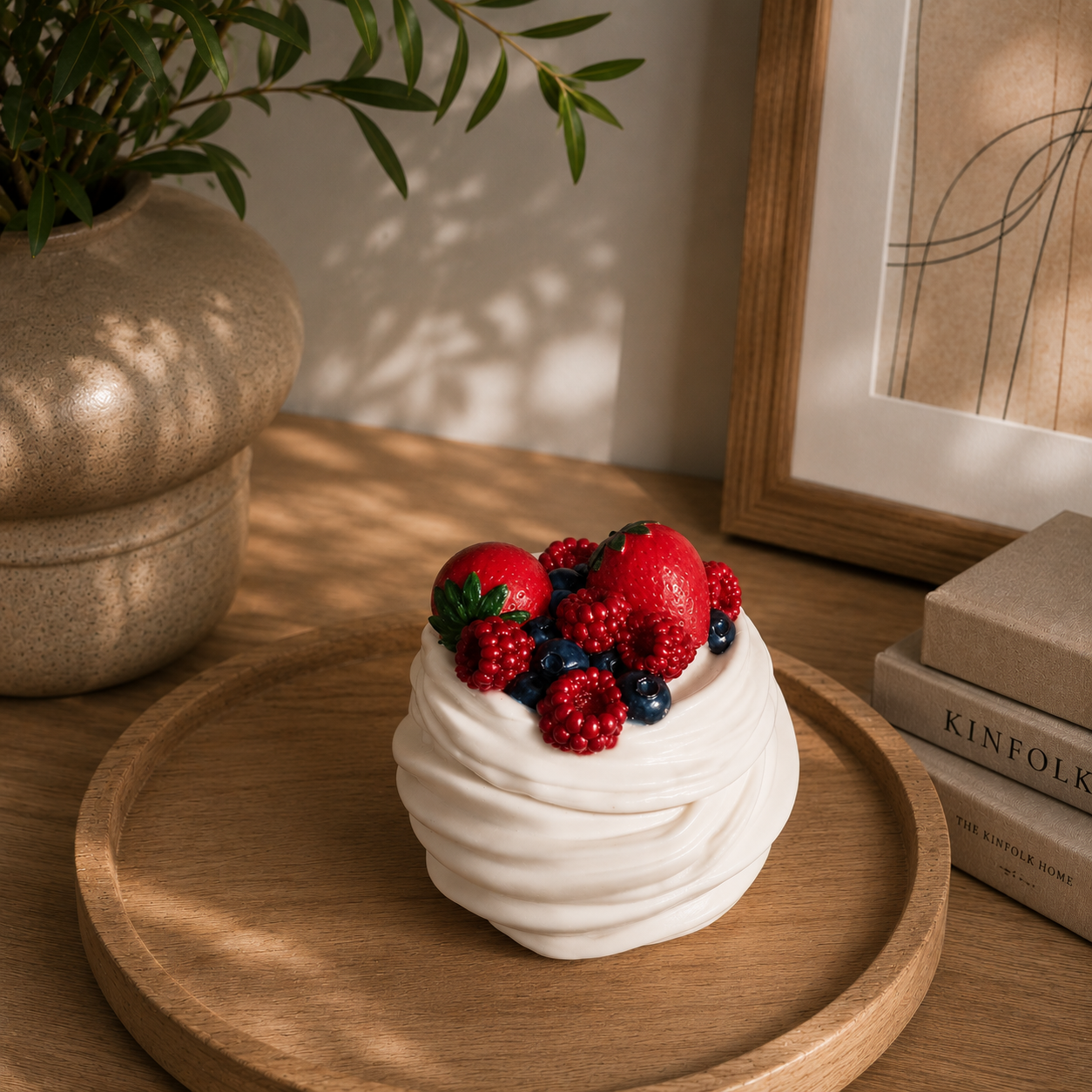 Soy Candle Forest Fruits in Gypsum Holder – Handmade