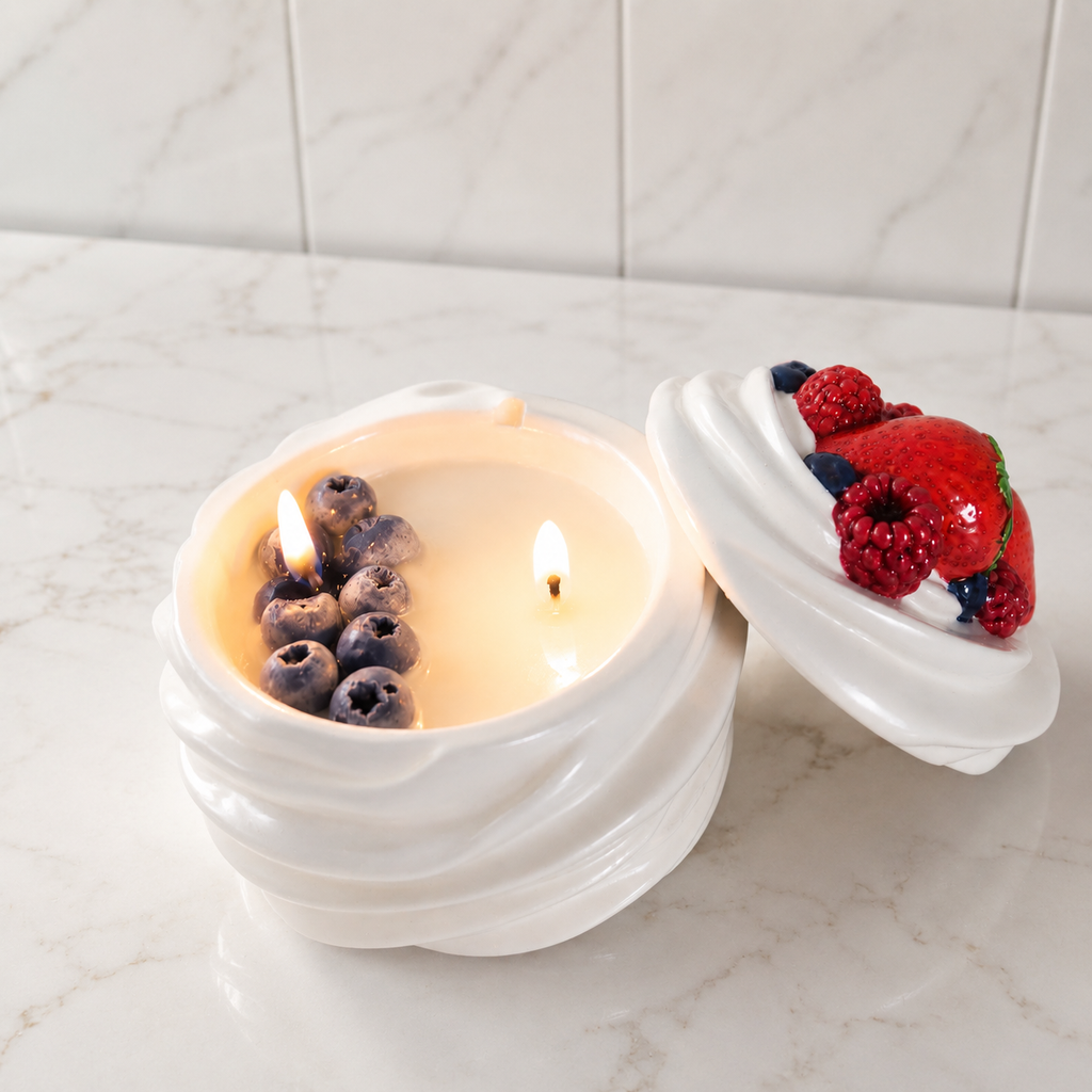 Soy Candle Forest Fruits in Gypsum Holder – Handmade