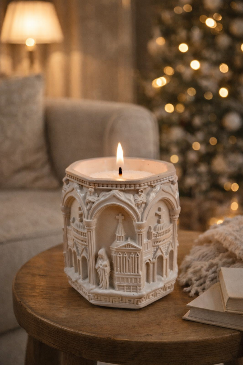 Set of 4 Handmade Gypsum Candle Holders | DIY Container & Bulk Candles | 120ml | Heat-Resistant Lacquer