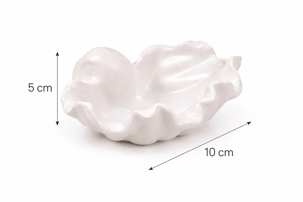 Set of 3 Handmade Shell-Shaped Gypsum Candle Holders | Pearlescent Paint | DIY Container Candles | 80-120ml | Coastal Home Decor Gift