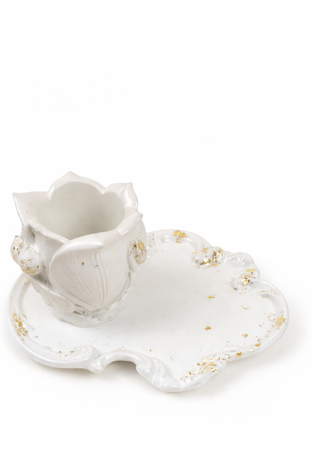 Set of 4 Handmade Gypsum Candle Holders on Stands | DIY Container Candles | 120-150ml | 9cm | Heat-Resistant Lacquer