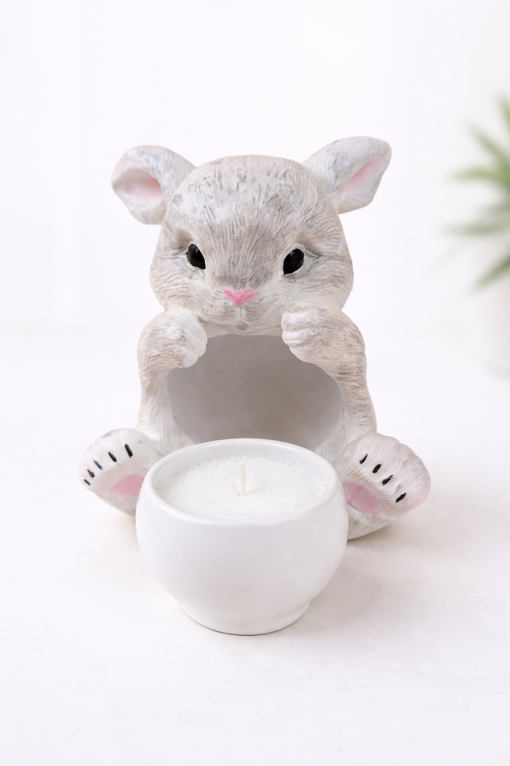 MOSVAM DIY Pour-In Candle Kit – Bunny Gypsum Holder, Wax & Wicks