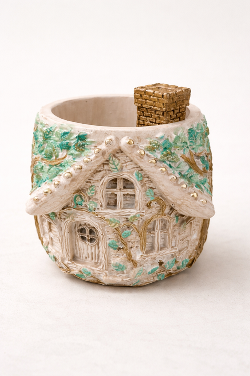 Candle Holder "Forest House" – Set of 4 Handmade Decorative Vessels for DIY Candles