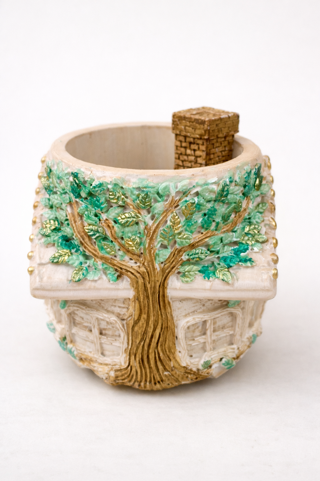 Candle Holder "Forest House" – Set of 4 Handmade Decorative Vessels for DIY Candles