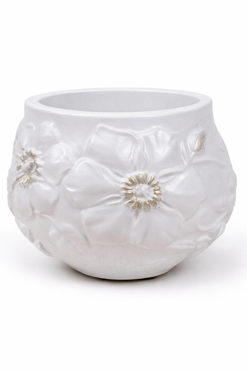 Floral Gold Gypsum Candle Holder Set of 4 – Cylinder | Handmade | 220ml