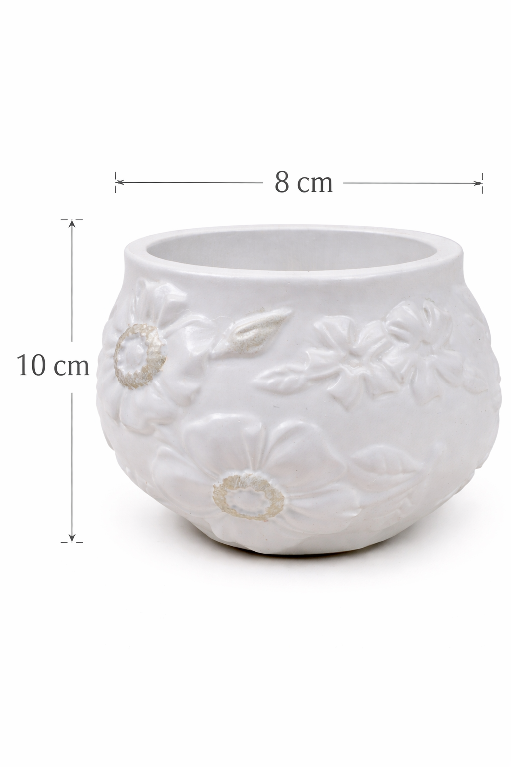 Floral Gold Gypsum Candle Holder Set of 4 – Cylinder | Handmade | 220ml