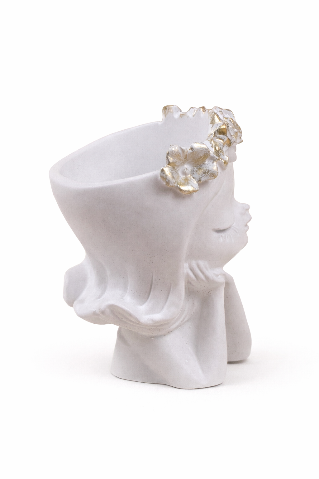 Gypsum Candle Holder Set of 2 with Tray – Angel Light Handmade Home Decor Gift