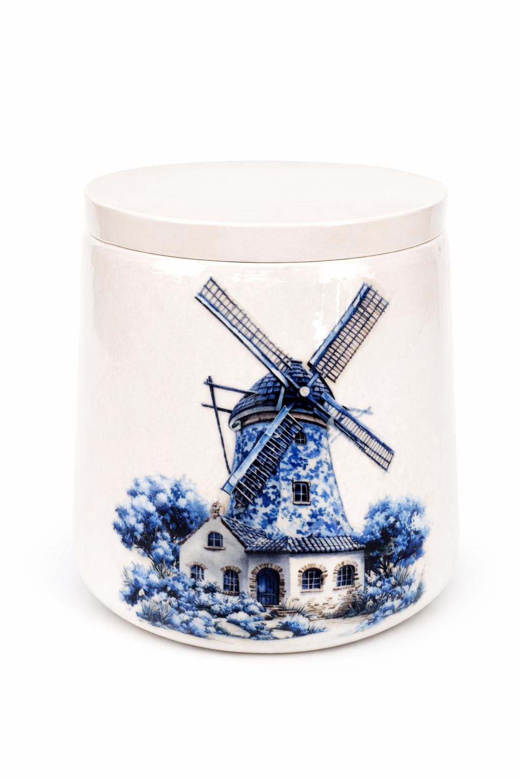 MOSVAM DIY Pour-In Candle Kit – Delft Windmill Ceramic Holder, Wax & Wicks