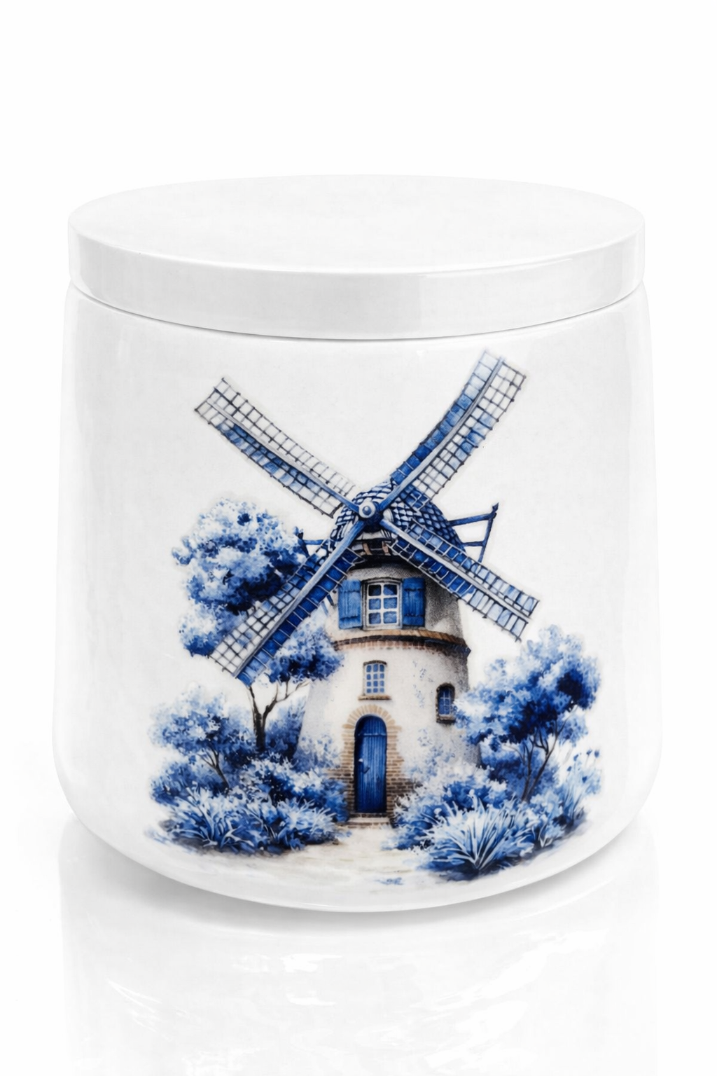 MOSVAM DIY Pour-In Candle Kit – Delft Windmill Ceramic Holder, Wax & Wicks