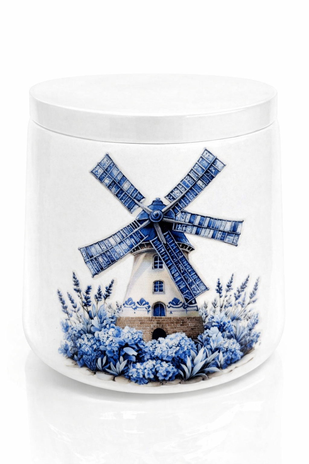 MOSVAM DIY Pour-In Candle Kit – Delft Windmill Ceramic Holder, Wax & Wicks