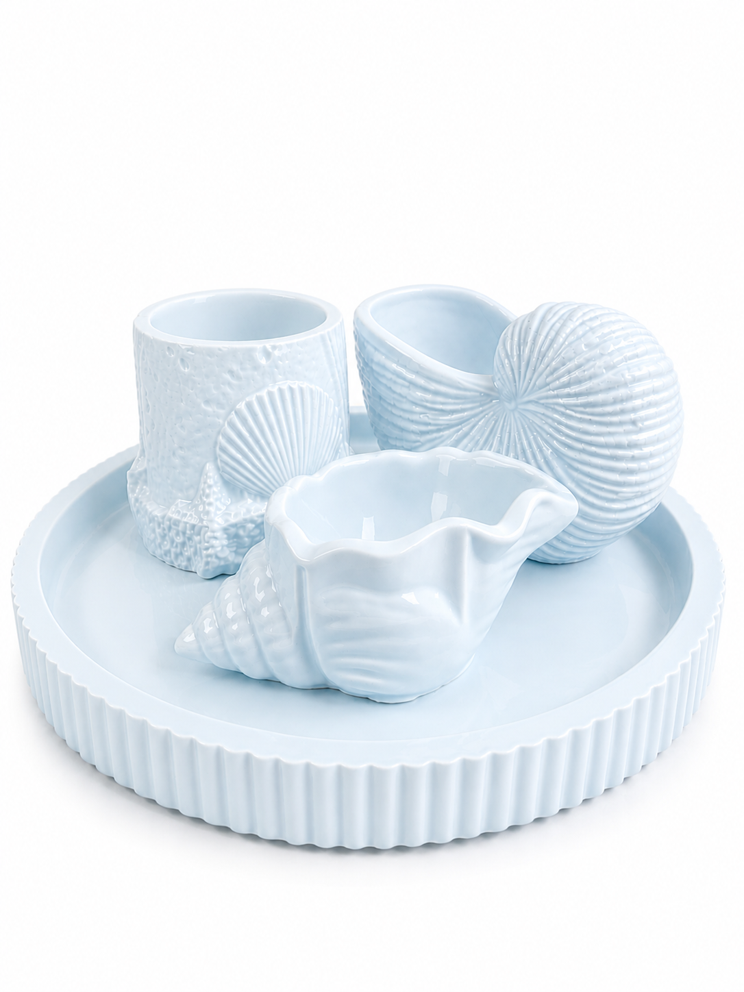 Handmade Gypsum Candle Holder Set | 1 Decorative Stand + 3 Cup Holders | DIY Container Candles | 50-110ml | Heat-Resistant Lacquer