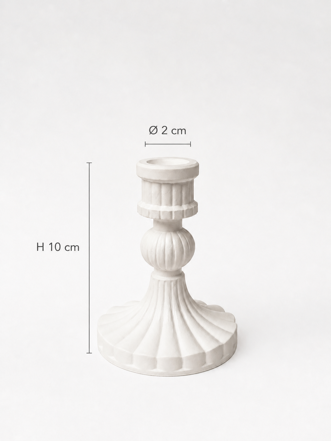 Gypsum taper candle holder antique ribbed lifestyle table setting – MOSVAM
