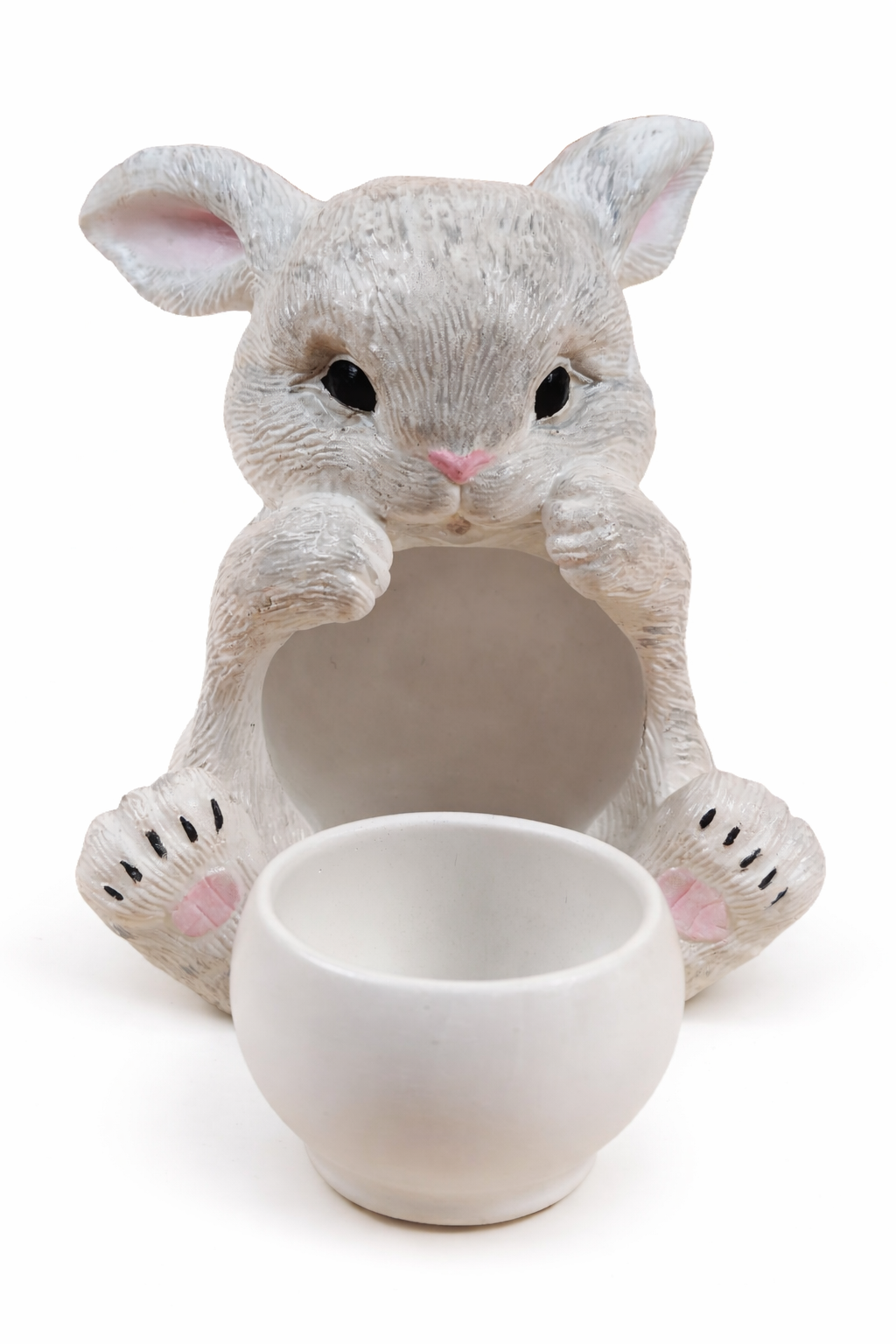 Bunny Gypsum Candle Holder Set | Hand-Painted Handmade | 1 Bunny + 3 Cup Holders | 50ml | Easter Home Decor Gift
