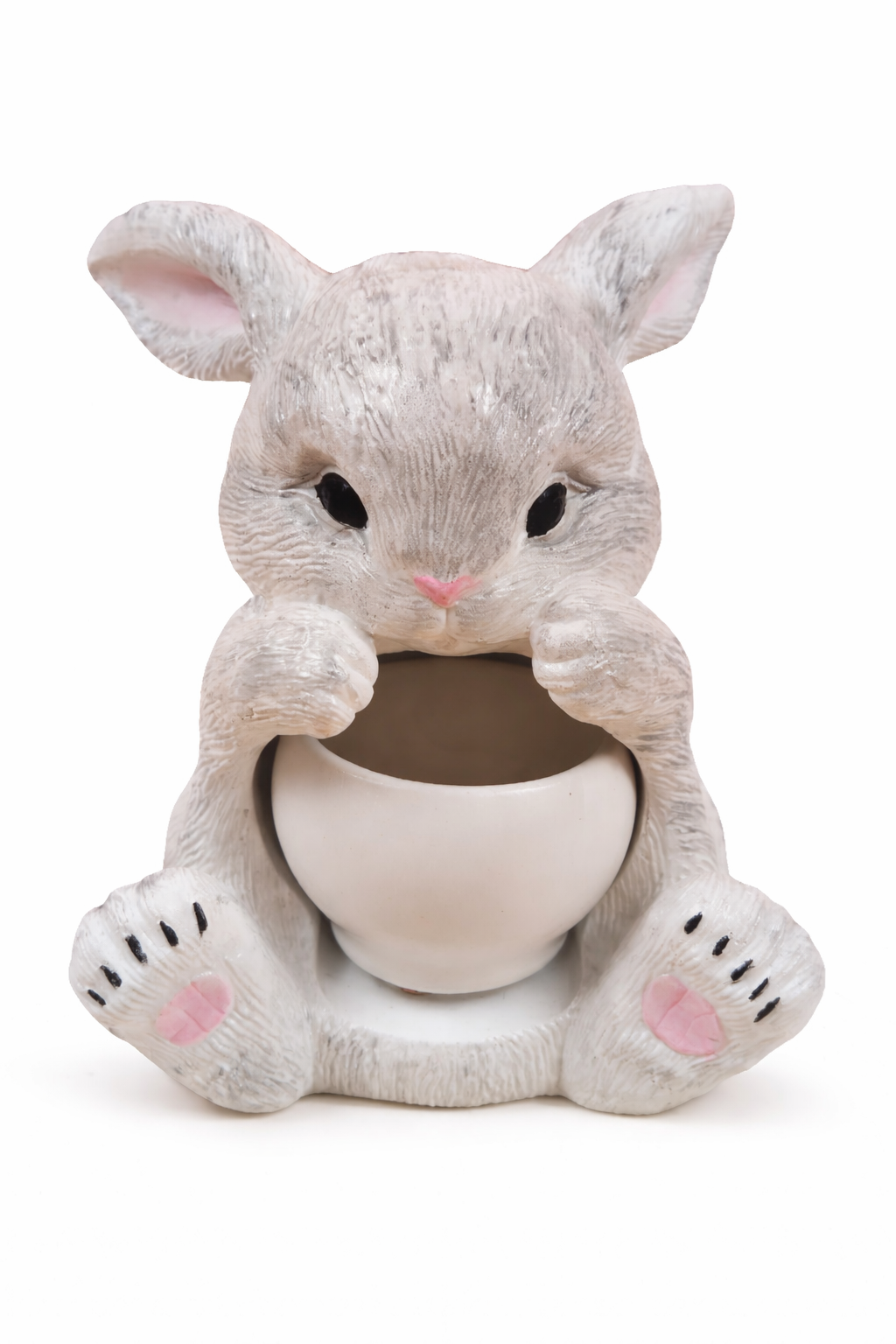 Bunny Gypsum Candle Holder Set | Hand-Painted Handmade | 1 Bunny + 3 Cup Holders | 50ml | Easter Home Decor Gift
