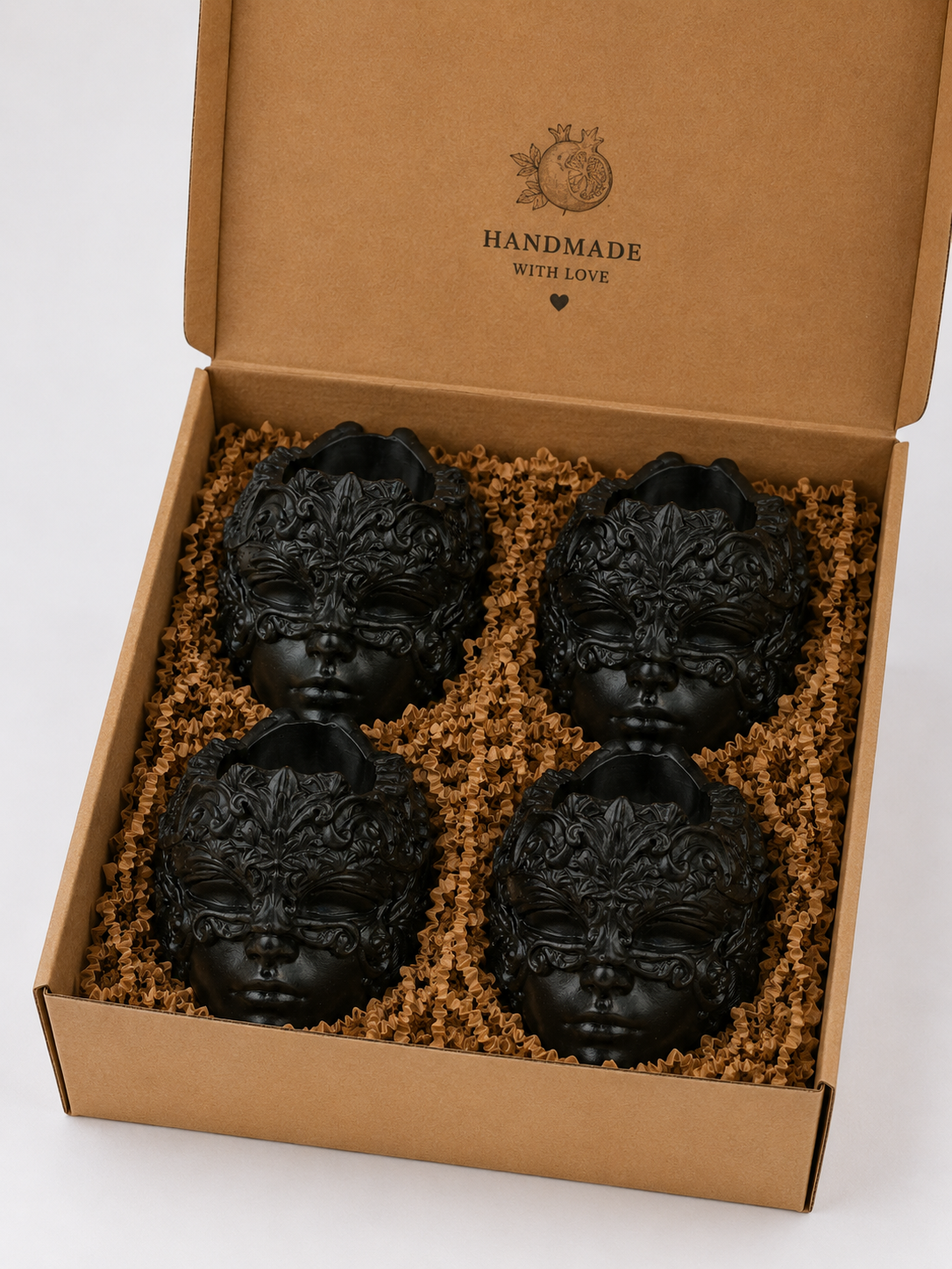 Set of 4 Handmade Gypsum Candle Holders | 120ml wax volume