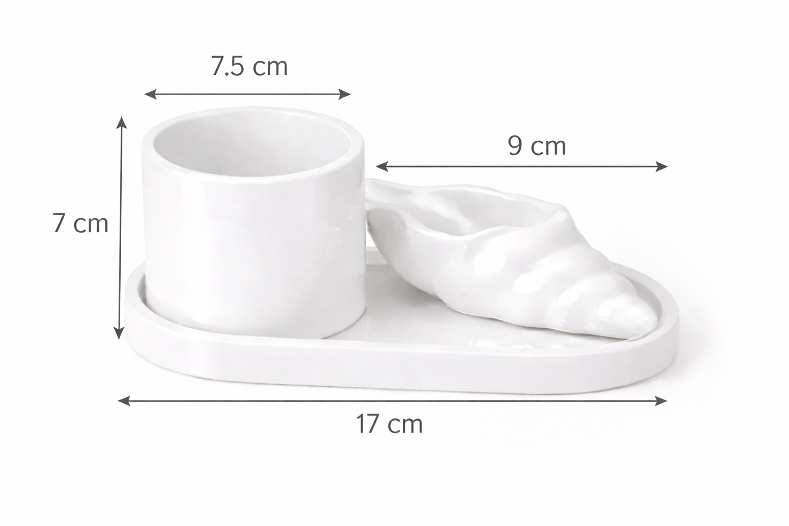 Gypsum Candle Holder Set on Oval Tray – Handmade | 100ml & 50ml | 5 Colors